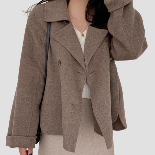 Double Breasted Blended Coat for Women