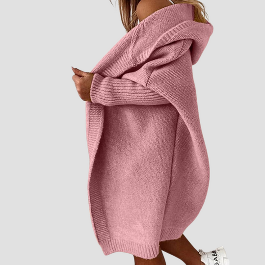 Hooded Knit Longline Cardigan for Women
