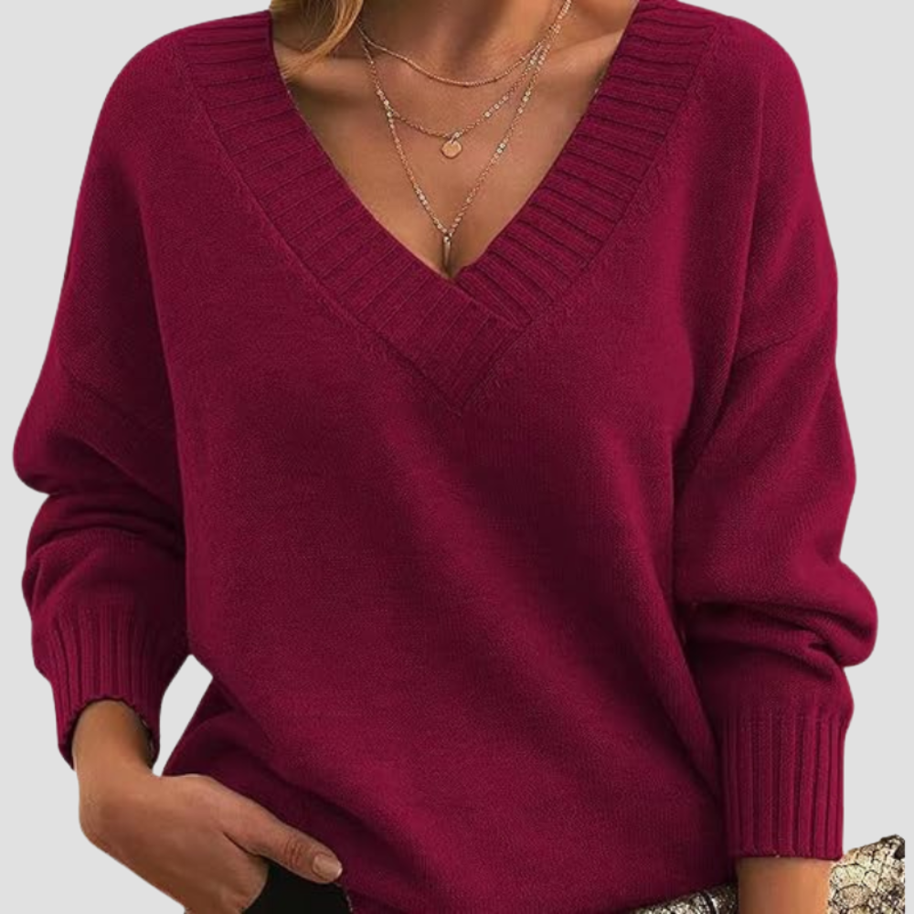 Women's V-Neck Knit Sweater