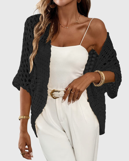 Open Knit Drape Cardigan