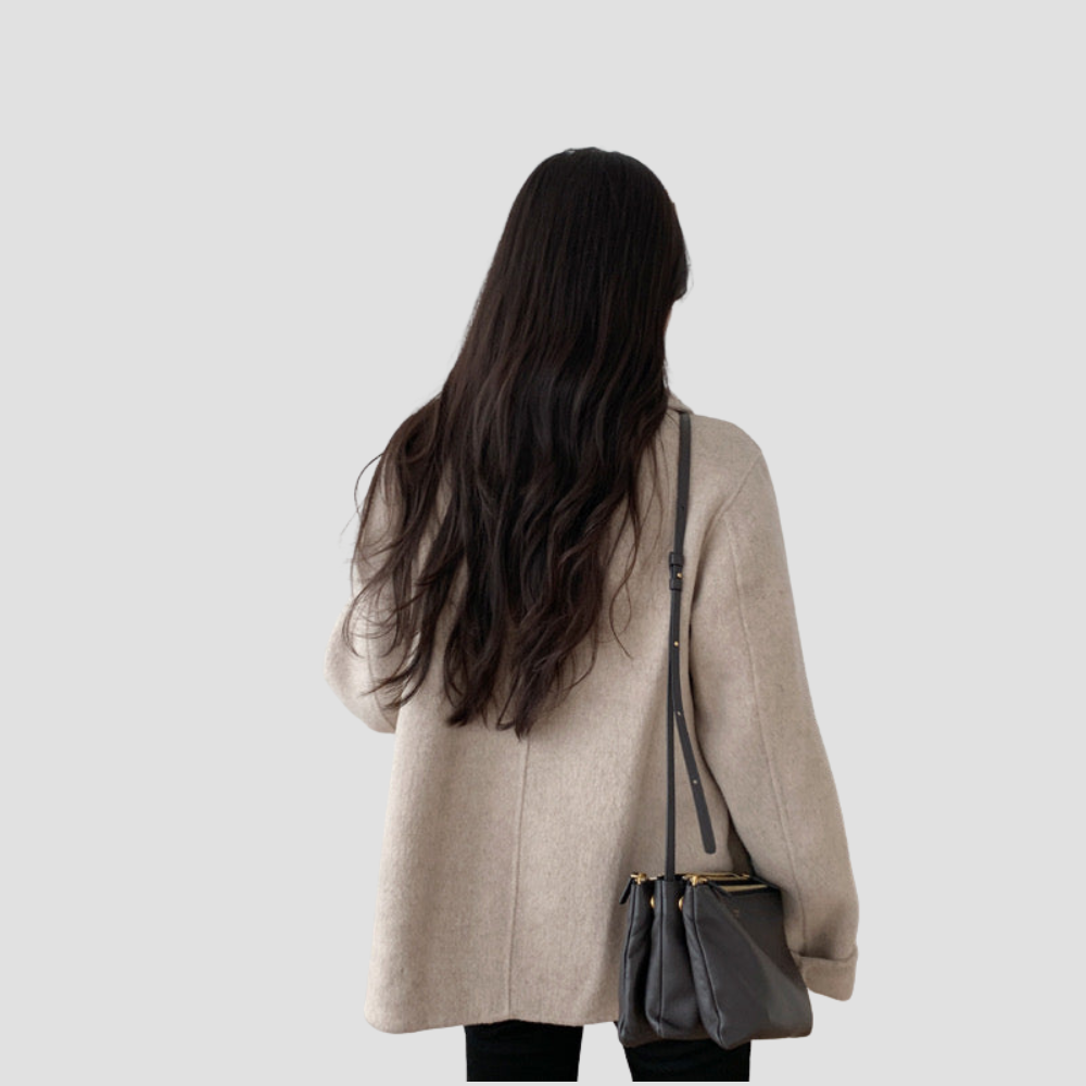 Double Breasted Blended Coat for Women
