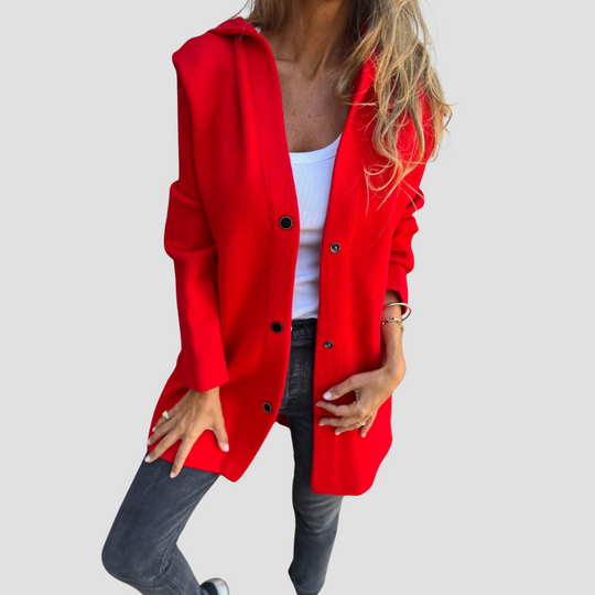 Women's Casual Single-Breasted Hooded Mid-Length Jacket