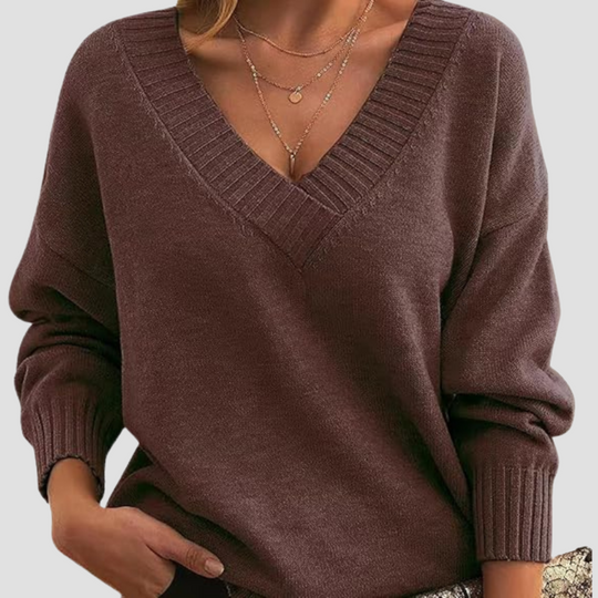 Women's V-Neck Knit Sweater
