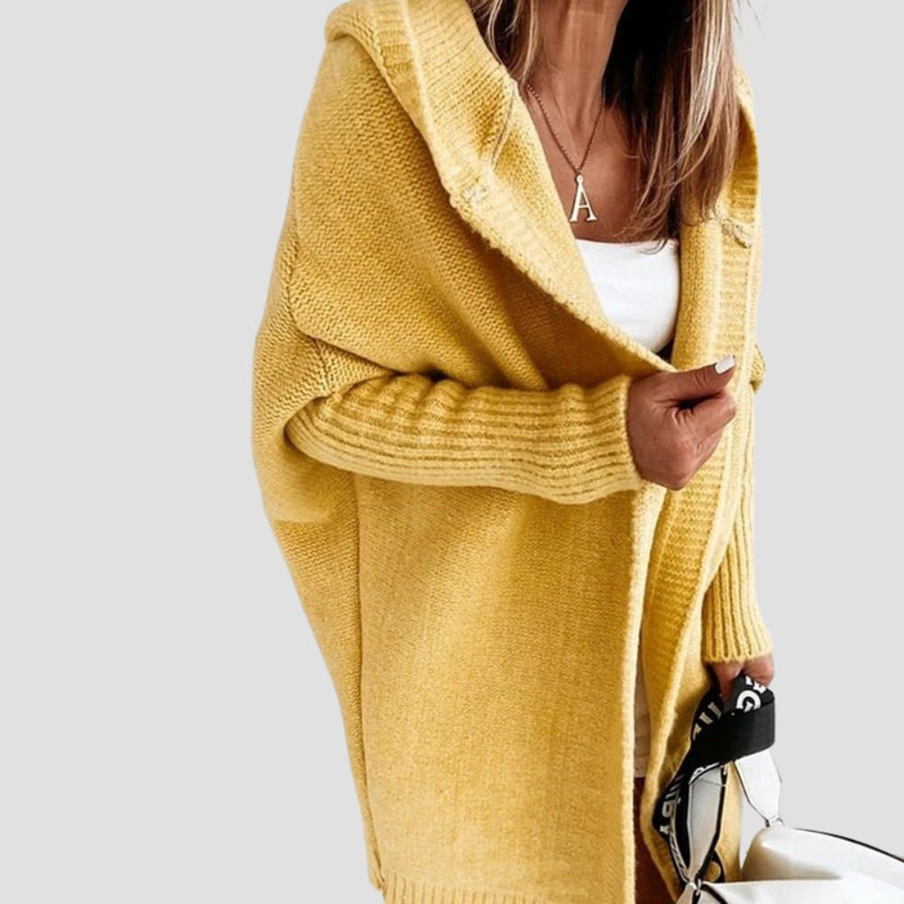 Hooded Knit Longline Cardigan for Women