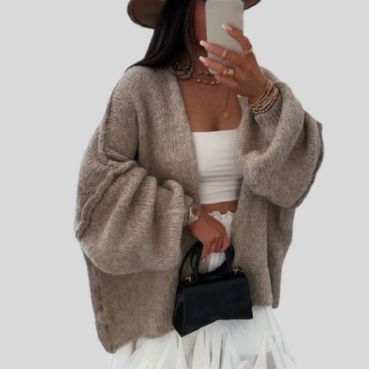 Women's Oversized Balloon Sleeve Cardigan