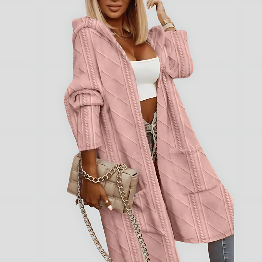 Extended Length Hooded Cardigan for Women