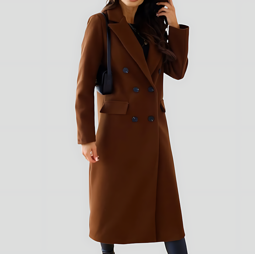 Women's Fitted Long Trench Coat