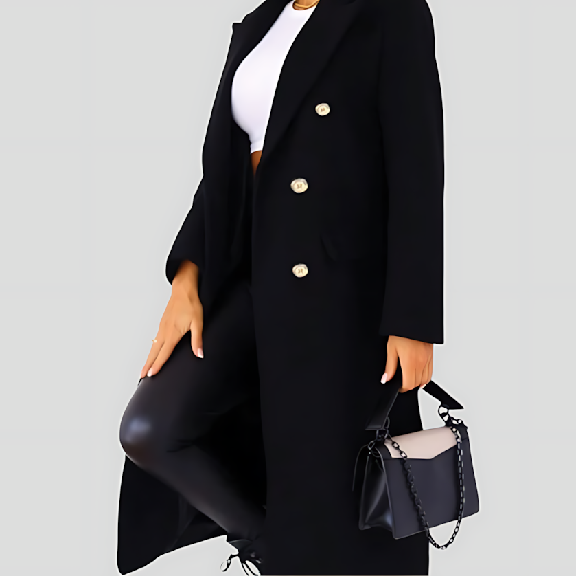 Women's Fitted Long Trench Coat