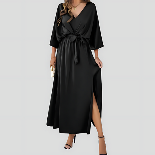 Women's V-Neck High Slit Maxi Dress