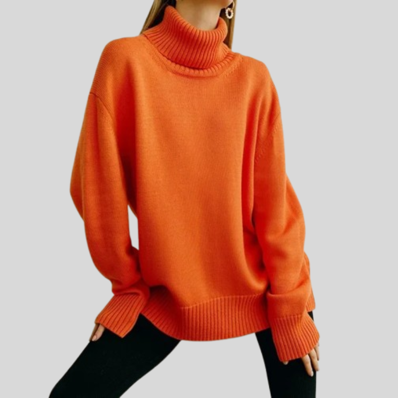 Women's Knit Oversized Turtleneck Sweater