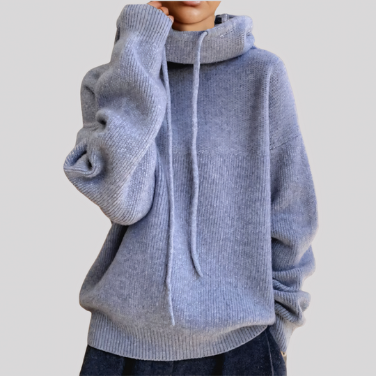 Cozy Hooded Knit Pullover Sweater for Women