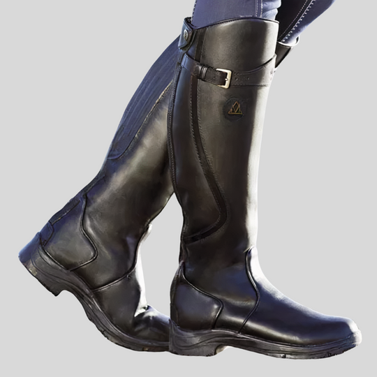 Women's Stylish Knee-High Boots with Buckle Detail
