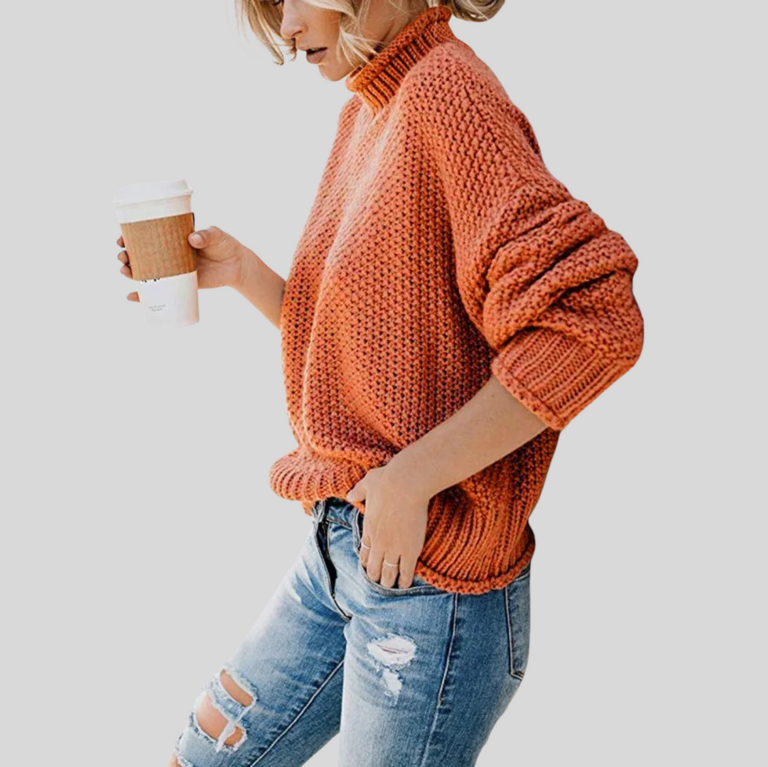 Women's Classic Long Sleeve Turtleneck Knit Sweater