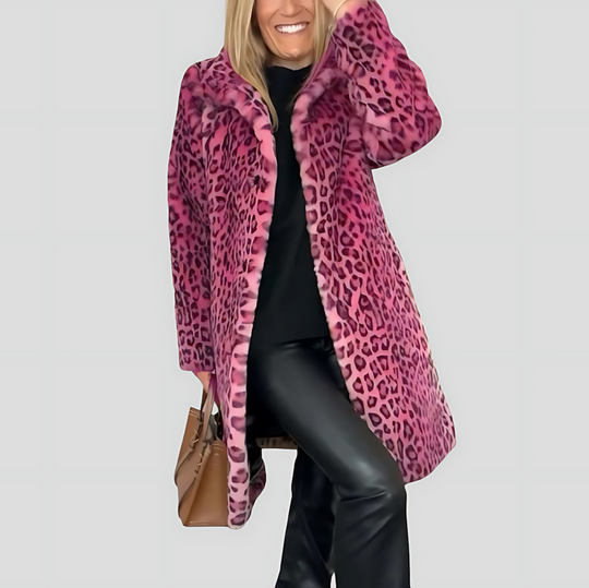Warm Winter Leopard Print Coat for Women