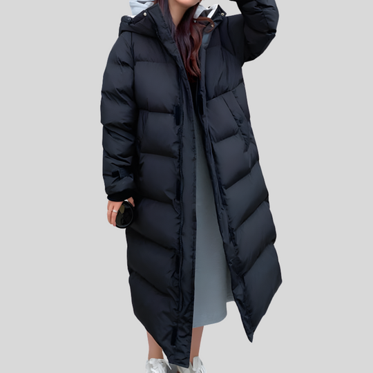 Women's Winter Long Down Hooded Puffer Jacket
