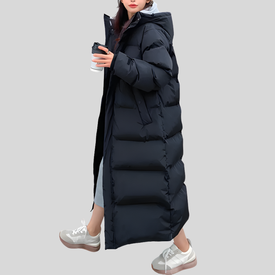 Women's Winter Long Down Hooded Puffer Jacket