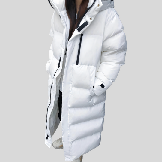 Women's Winter Long Down Hooded Puffer Jacket
