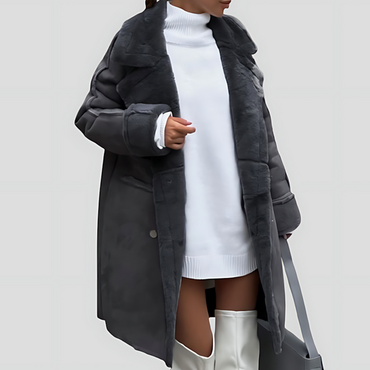 Stylish Long Polar Fleece Women's Coat