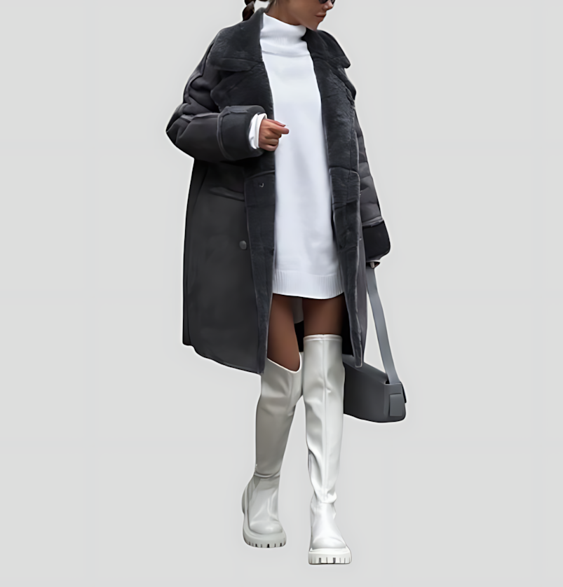 Stylish Long Polar Fleece Women's Coat