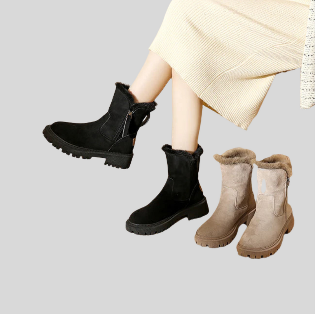 Women's Mid-Ankle Winter Boots with Side Zip Closure