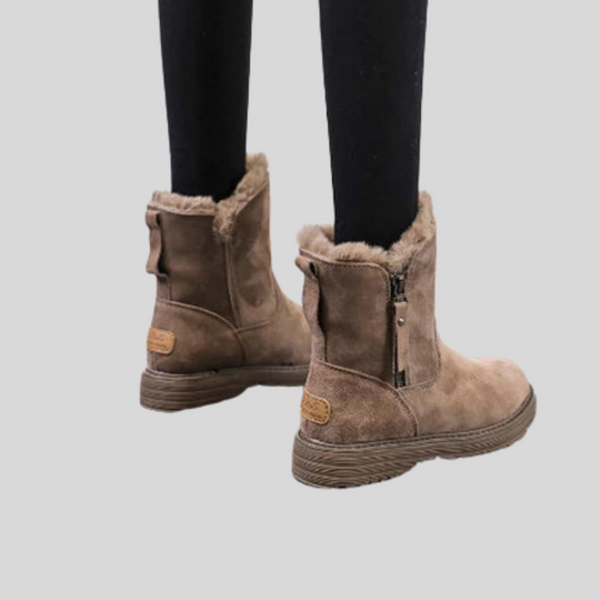 Women's Mid-Ankle Winter Boots with Side Zip Closure