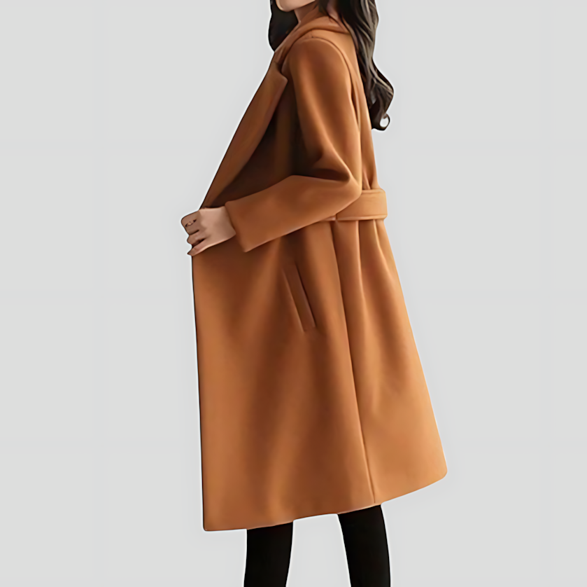Women's Notched Lapel Mid-Long Winter Coat