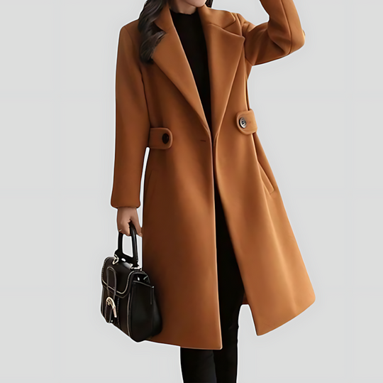 Women's Notched Lapel Mid-Long Winter Coat