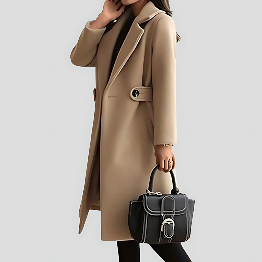 Women's Notched Lapel Mid-Long Winter Coat