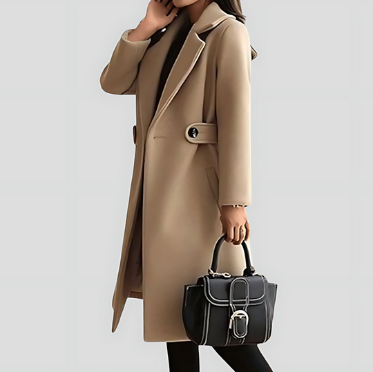 Women's Notched Lapel Mid-Long Winter Coat