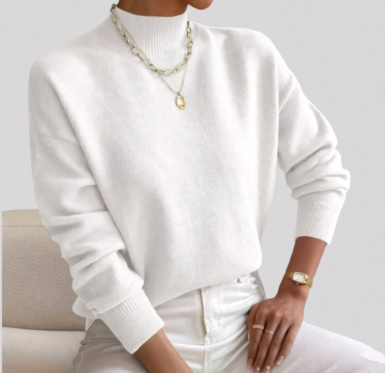 Women's Knit Ribbed Mock Neck Sweater