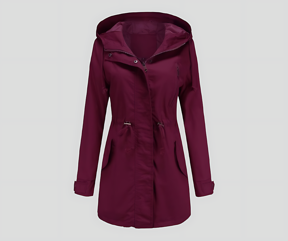 Women's Hooded Parka Jacket with Adjustable Drawstring Waist