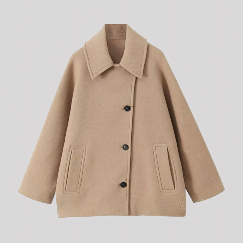 Women's Oversized Coat with Wide Collar
