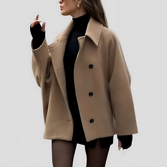 Women's Oversized Coat with Wide Collar