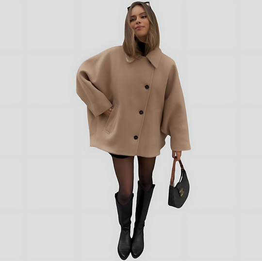 Women's Oversized Coat with Wide Collar