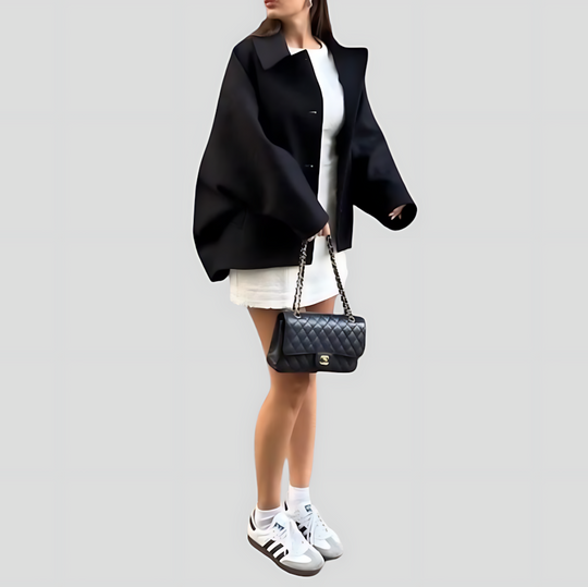 Women's Oversized Coat with Wide Collar