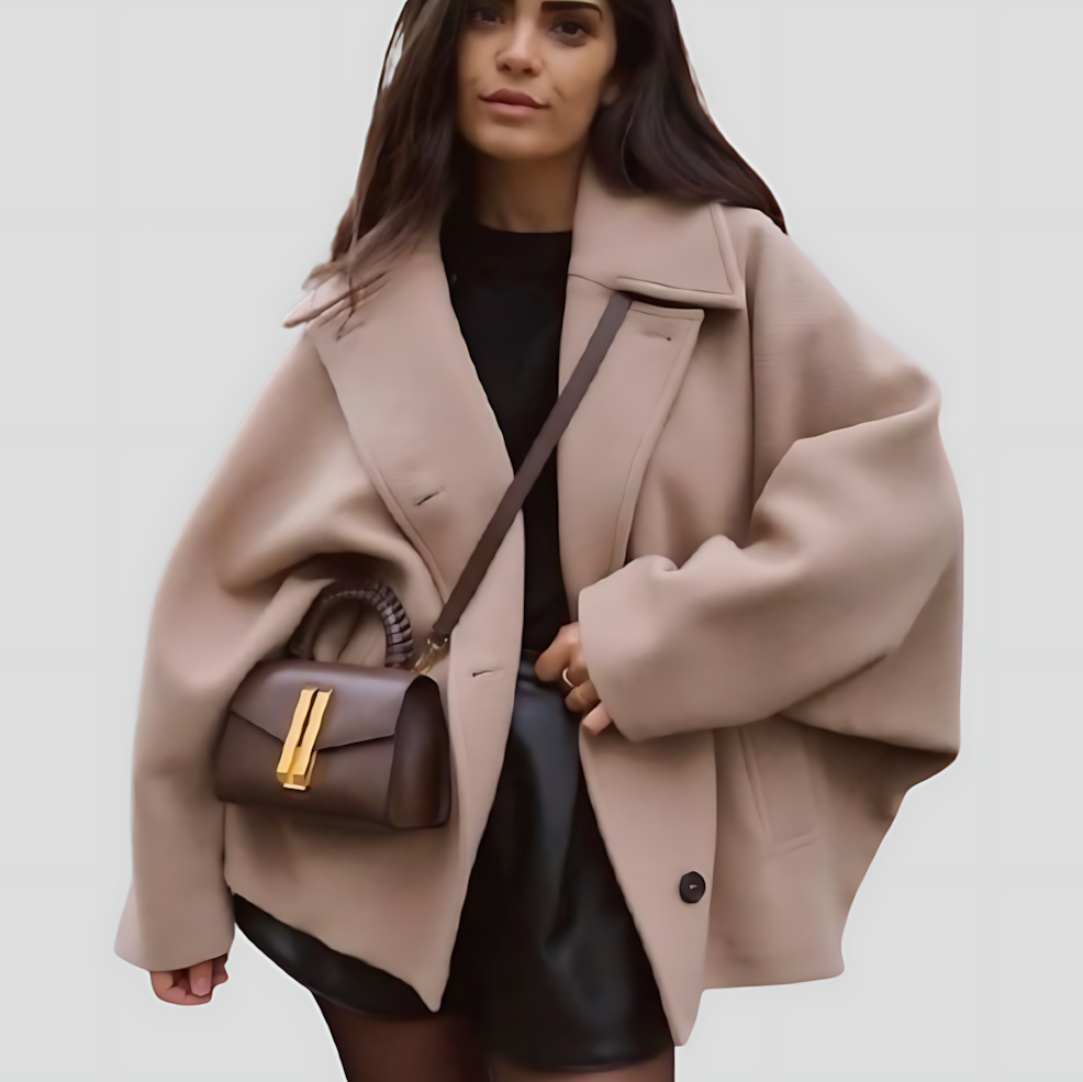 Women's Oversized Coat with Wide Collar