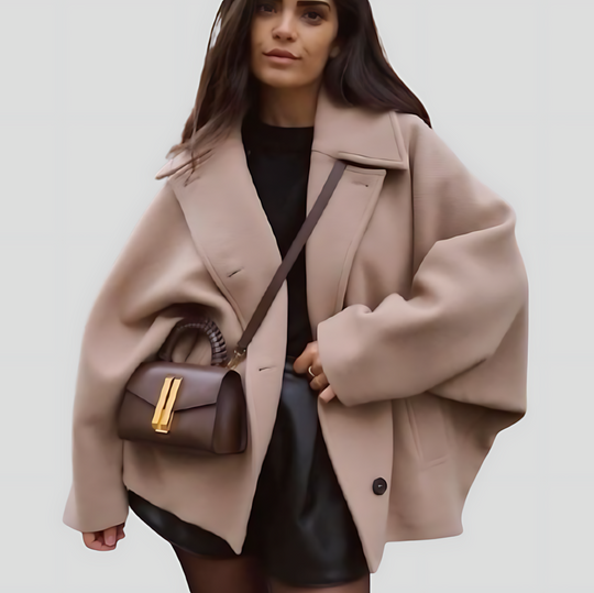 Women's Oversized Coat with Wide Collar