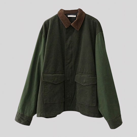 Women's Oversized Jacket with Contrast Collar