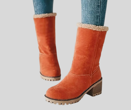 Plush Platform Ankle Boots for Women