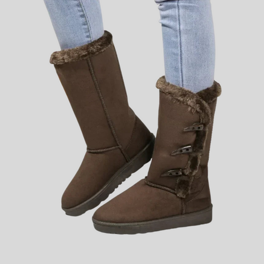 Stylish Thick-Soled Plush Snow Boots for Women