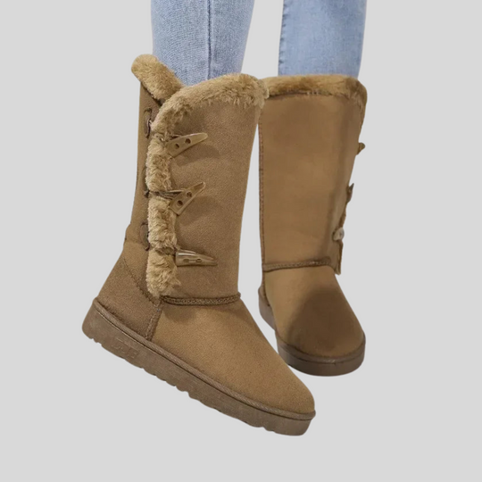 Stylish Thick-Soled Plush Snow Boots for Women