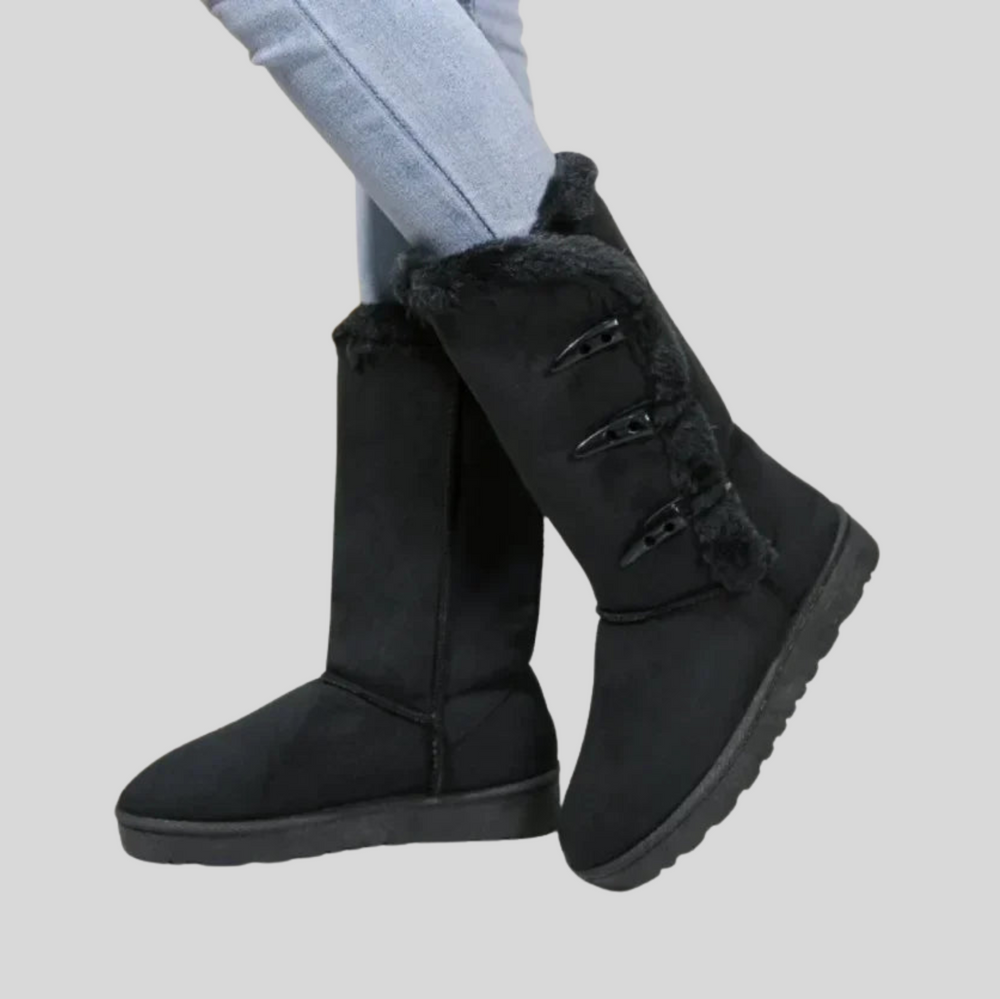 Stylish Thick-Soled Plush Snow Boots for Women