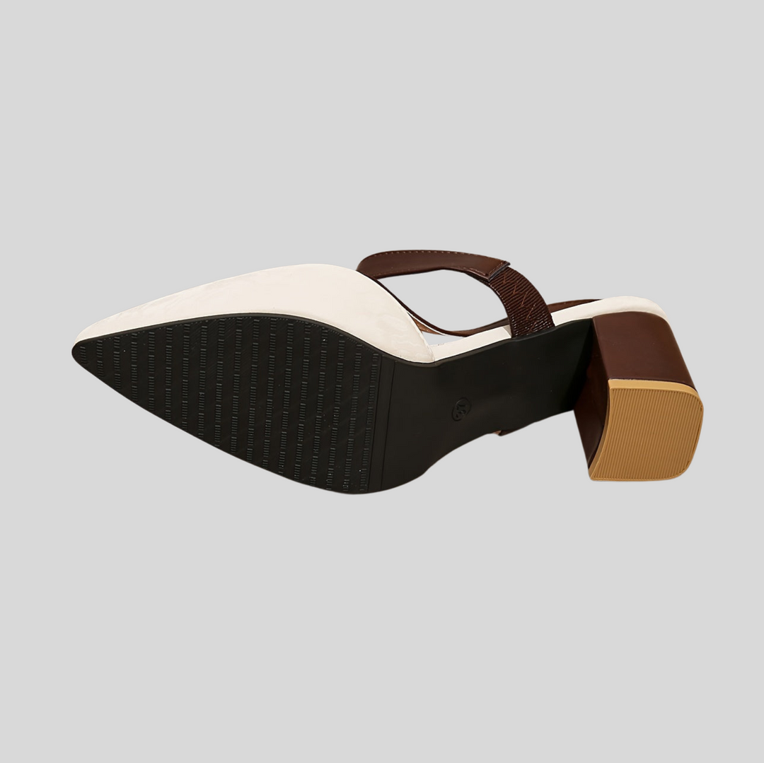 Women's Pointed-Toe Slingback Pumps with Block Heel