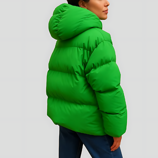 Women's Quilted Puffer Jacket with Hood