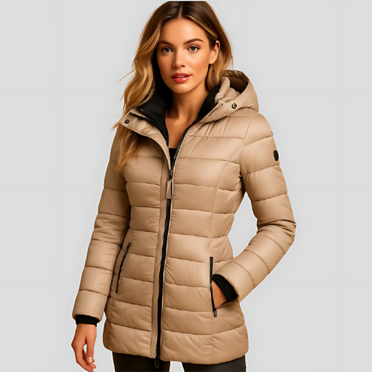 Women's Quilted Puffer Jacket with Hood