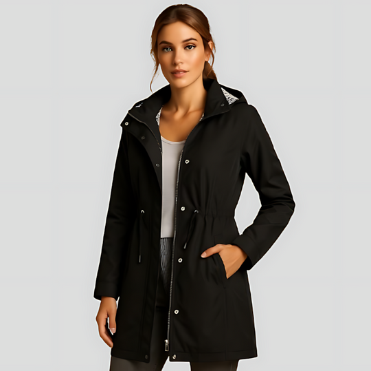 Women's Hooded Windjack with Drawstring Waist