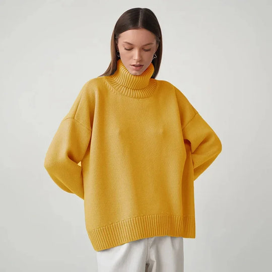 Women's Knit Oversized Turtleneck Sweater