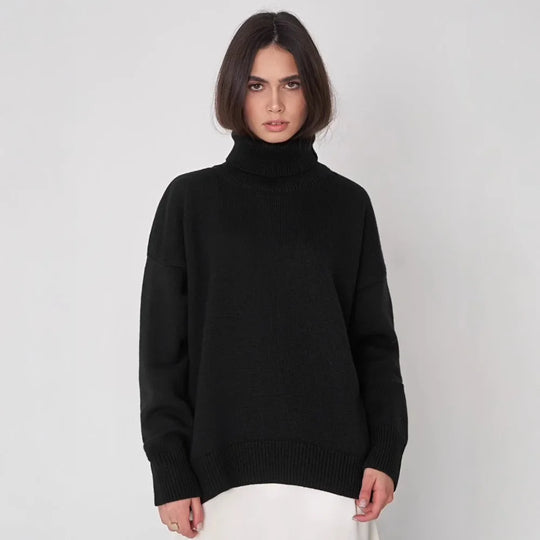 Women's Knit Oversized Turtleneck Sweater