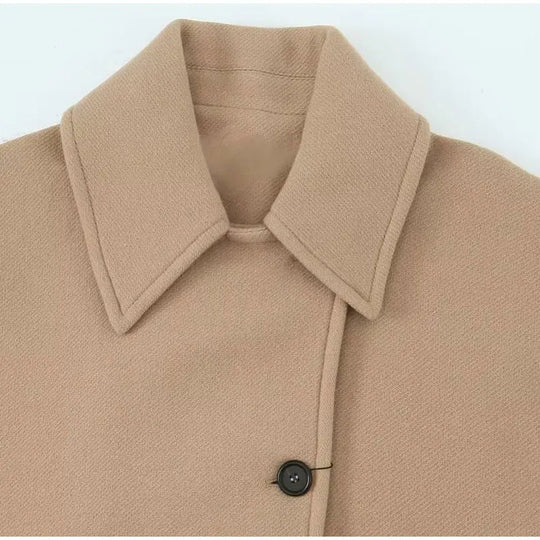 Women's Oversized Coat with Wide Collar