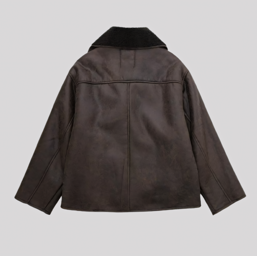Relaxed Fit Shearling Lined Winter Jacket